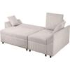 habitat et jardin Vaugirard II Corduroy Corner Sofa – 3-Seater – Beige view 3