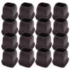 HOMEDEK 16-Piece Brown Silicone Floor Protectors for Chair Legs, Square Caps with Wrapped Felt, Fit: 0.55–0.75 view 1