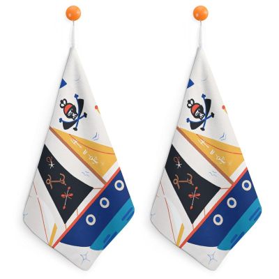 NWGHM Microfiber Hanging Hand Towels, 2-Pack – Nautical Sailing & Pirate Design
