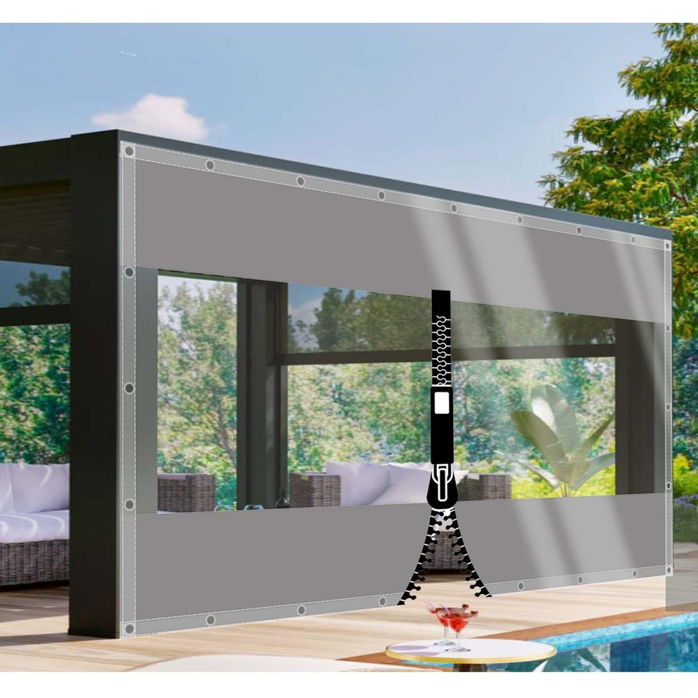 CAQXAQP Transparent PVC Tarp 3.1 x 3.6 m, 0.5 mm, Waterproof