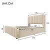 MQLAE Upholstered Bed 160x200 cm with Mattress, Storage, USB-C and Gold Accents view 2