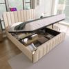 MQLAE Upholstered Bed 160x200 cm with Mattress, Storage, USB-C and Gold Accents view 3