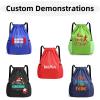 Muka Individually Printed Large Drawstring Backpack, Water-Resistant with Wide Straps view 3
