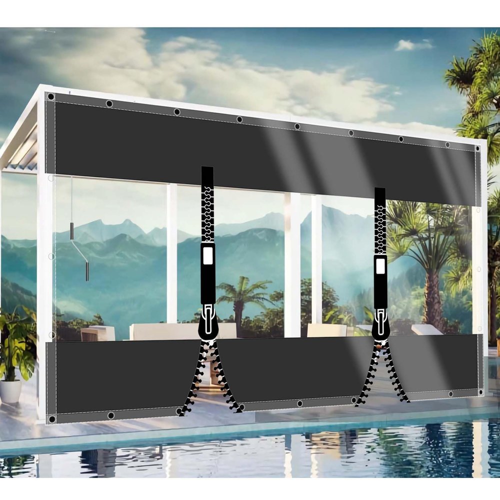 CAQXAQP Transparent PVC Tarp 2.3 x 4.6 m, 0.5 mm Waterproof