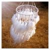 Aqxyedc VNJUGF 12-Color Hanging Feather Bead Dream Catcher Wind Chime, Indian-Style Pendant, Gift, wanglan (White) view 2