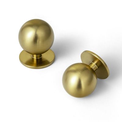 Yanxia Round Brushed Gold Cabinet Knobs, 12-Pack, 3.8 cm Diameter