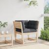 Lauuoeriau Garden Sofa Armrest with Cushion, Solid Pine Wood view 3