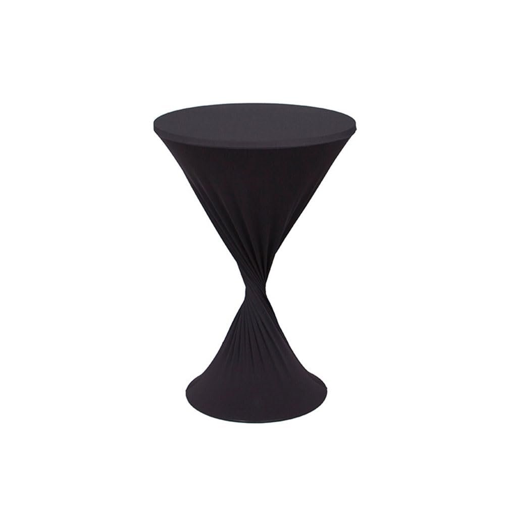Mateju Stretch Table Cover for Round Cocktail Tables, Black, 31.5 in