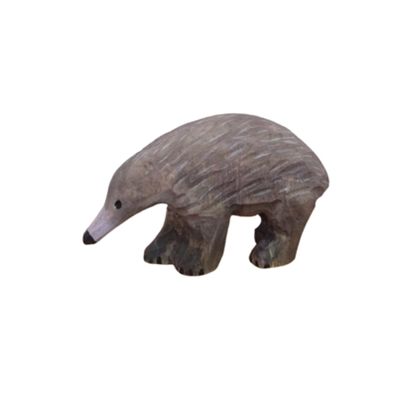 Wudimals 40732 Wild Animal Echidna, Hand-Carved and Painted Wood, 9 x 5 x 3 cm