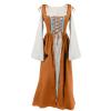 Women's Medieval Renaissance Dress, Orange, M view 3