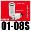 EOTVHTMT Pneumatic Fitting, Universal Pneumatic Speed Control Valve, AS1301F/2301F/1311F/2311F-M3/M5/01/02-03-04-06S, 1 pc (AS2311F-01-08S) view 2