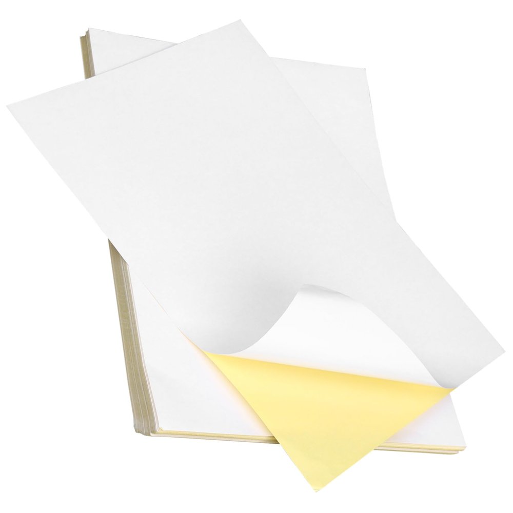 CAXUSD 100 Sheets Matte PVC Sticker Paper for Inkjet and Laser Printers, Strong Adhesion, White, A4