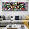 Graffiti Tiger Eye Canvas Wall Art, Colorful Animal Print, 50 x 150 cm, Unframed view 1