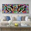 Graffiti Tiger Eye Canvas Wall Art, Colorful Animal Print, 50 x 150 cm, Unframed view 2