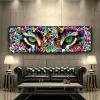 Graffiti Tiger Eye Canvas Wall Art, Colorful Animal Print, 50 x 150 cm, Unframed view 4