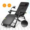Foldable Adjustable Lounge Chair with Cup Holder and Removable Cushion view 3