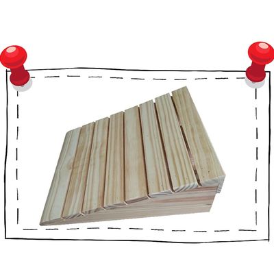 ZYXQQJ Wooden Threshold Ramp, 8–14 cm High, Portable Curb Ramp, 31 x 30 x 8 cm