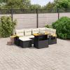 Amorsee Outdoor Rattan Corner Lounge Set with Adjustable Table view 1