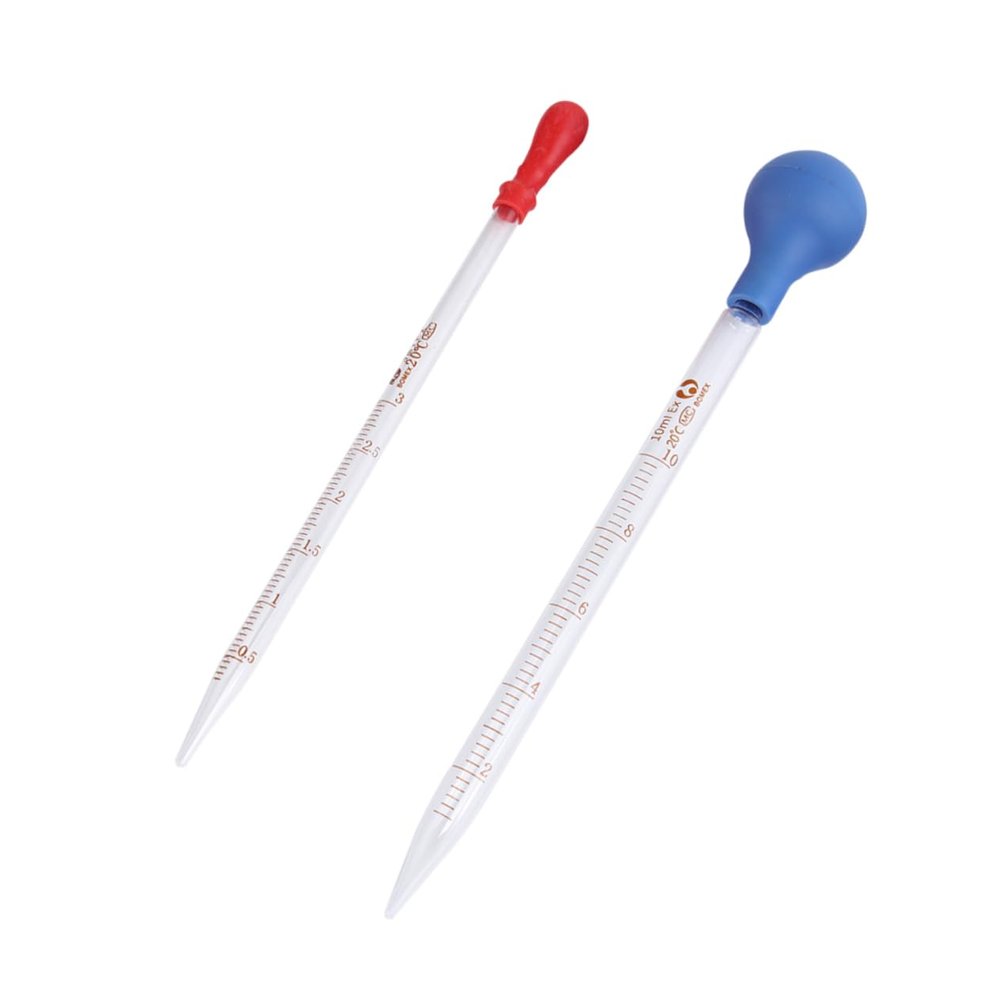 2-Piece Glass and Silicone Liquid Pipette Set, 10 mL and 3 mL