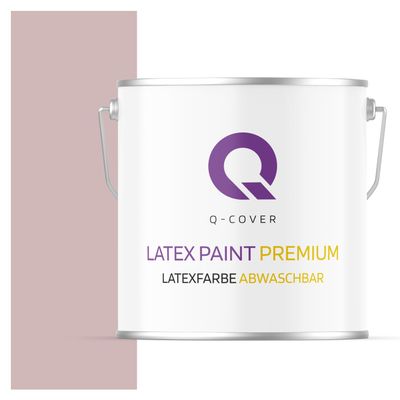 Q-COVER Washable Latex Paint 5 L (approx. 35 m²), Powder Pink, Interior Wall & Ceiling Paint, Class 2, Matte, Scrub-Resistant, Odorless, VOC-Free