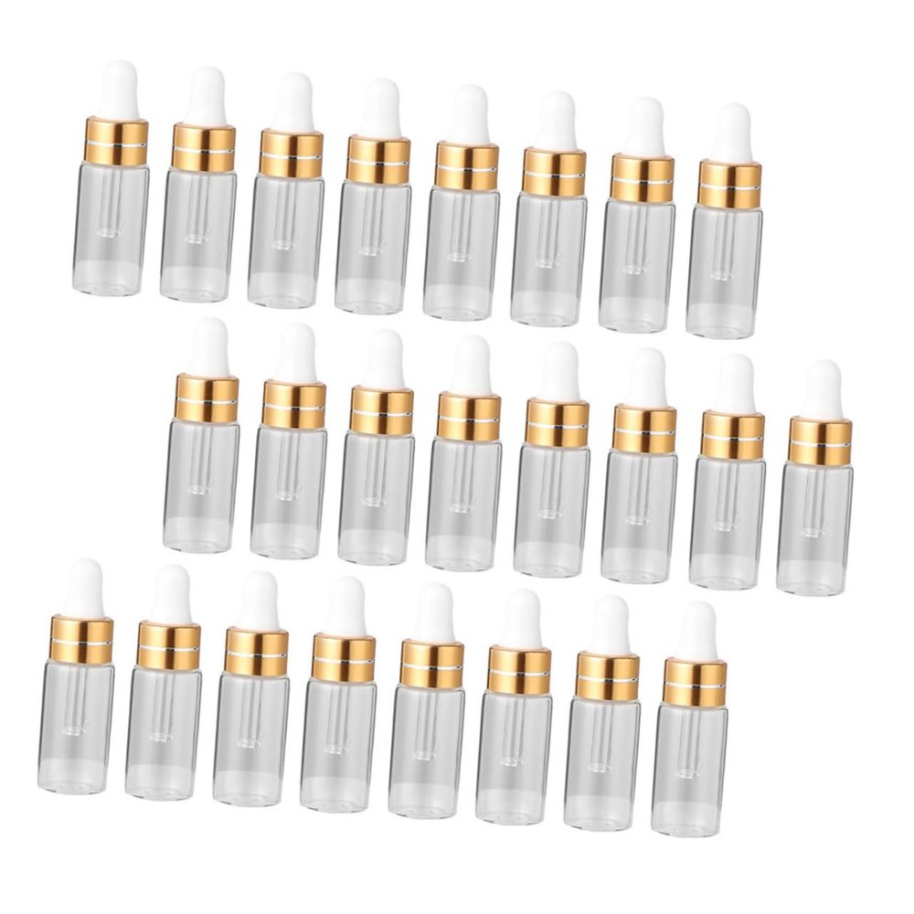 Beatifufu 50-Piece Transparent Essential Oil Dropper Bottles, Empty Liquid Packaging Bottles for Travel and Outdoor Use
