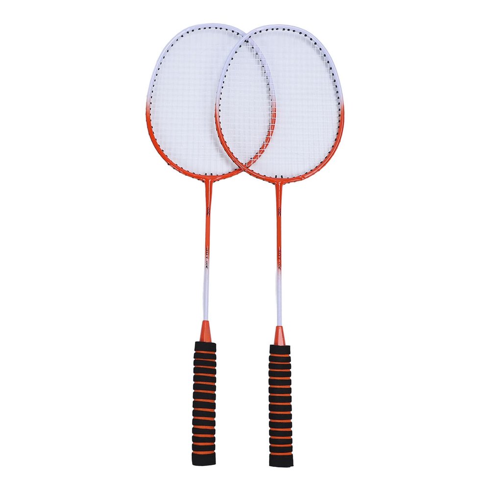 Badminton Racket Set, Lightweight High-Strength, Easy Control, 3 Shuttlecocks, Orange-Red