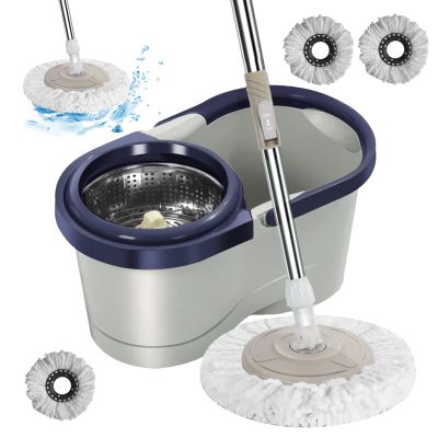 Spin Mop and Bucket Set with Automatic Wringer
