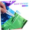 JEWEDECO 2-Pc. Rainbow Plastic Table Skirt with Wavy Design and Tassel Attachment view 3