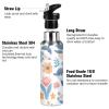Sea Dolphin Ocean Animals Insulated Stainless Steel Water Bottle with Straw Lid, 600 ml view 3