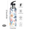 Sea Dolphin Ocean Animals Insulated Stainless Steel Water Bottle with Straw Lid, 600 ml view 4