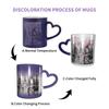 MLTRFGJ Paris Street Eiffel Tower Pink Floral Heat-Sensitive Color-Changing Ceramic Mug view 2