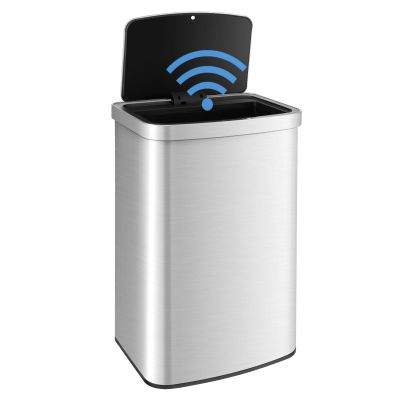 GIANTEX 50 L Stainless Steel Sensor Trash Can with Soft-Closing Lid