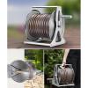 Garden Hose Reel Cart, Metal and Stainless Steel, with Crank and Dustproof Cover, 30 m view 3