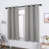 WUXXIANG Living Room Blackout Curtains, 2-Piece Set, 195 x 145 cm, Light Gray view 2