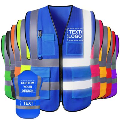 Custom High-Visibility Safety Vest with Logo Pockets