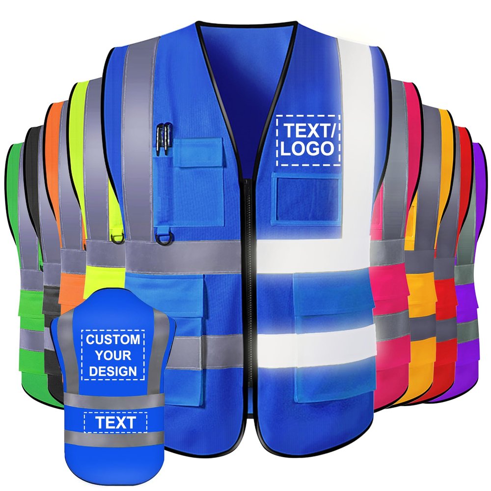Custom High-Visibility Safety Vest with Logo Pockets