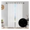 HonunGron 2-Pack Star Blackout Curtains, Glow-in-the-Dark Star Curtains with Grommets, White, 213 x 132 cm H x W view 1