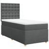 vidaXL Box Spring Bed with Mattress Dark Gray 100 x 200 cm Fabric view 1
