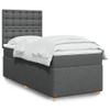vidaXL Box Spring Bed with Mattress Dark Gray 100 x 200 cm Fabric view 2