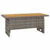 LXYZWRW Gray Garden Dining Table, 100 x 50 x 43/63 cm, Solid Acacia Wood & PE Rattan view 2