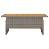 LXYZWRW Gray Garden Dining Table, 100 x 50 x 43/63 cm, Solid Acacia Wood & PE Rattan view 3