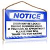 Wooden Sign with “Door May Be Locked during Business Hour” Quote, 15 x 28 cm view 1