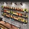 YLANMEI Wall-Mounted Metal Wine Rack with Stemware Holder, Gold, 150 x 20 x 55 cm view 3