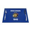 Wisconsin State Flag Placemats, Woven Vinyl, Heat-Resistant, Washable, 4-Pack view 1
