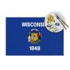 Wisconsin State Flag Placemats, Woven Vinyl, Heat-Resistant, Washable, 4-Pack view 4