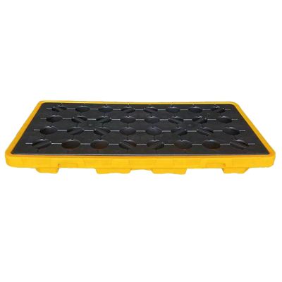 OLSKFUh Leak Containment Platform, Polyethylene Spill Tray with Flat Grate and Drain Outlet, Modular, 51.18 x 26.77 x 5.91 in / 130 x 68 x 15 cm