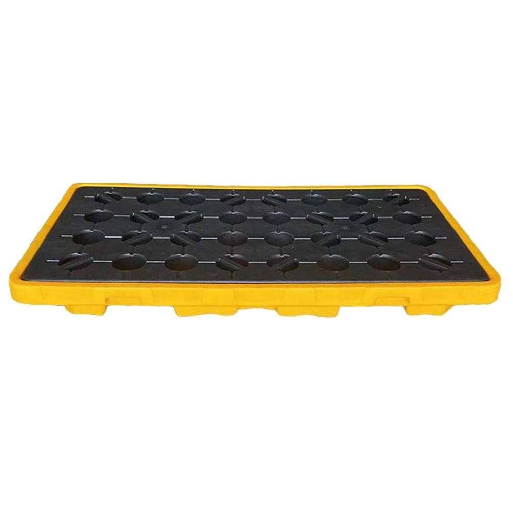 OLSKFUh Leak Containment Platform, Polyethylene Spill Tray with Flat Grate and Drain Outlet, Modular, 51.18 x 26.77 x 5.91 in / 130 x 68 x 15 cm