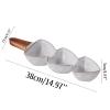 HAN SHENG Ceramic Serving Set with Wooden Handle, 3 Compartments view 2
