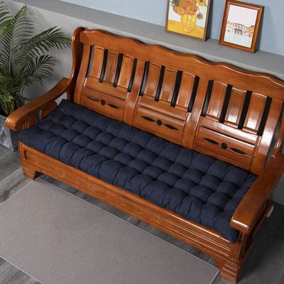 Thick Garden Bench Cushion for 2/3-Seater Benches, 8 cm, 140 x 40 cm, Navy Blue