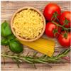 Wallario Glass Picture Spaghetti with Tomatoes, Garlic and Basil - 55 x 55 cm view 1